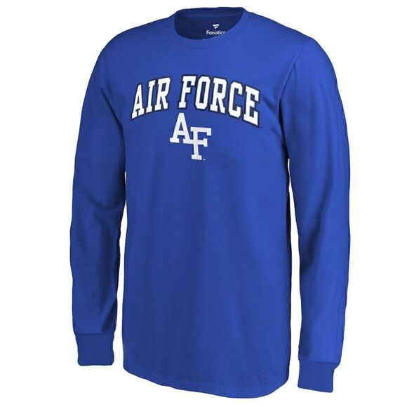 Air Force Falcons Fanatics Branded Distressed Arch Long Sleeve Shirt XL Royal - Picture 2 of 9